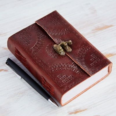 Indra Medium Embossed Leather Journal