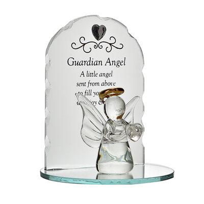 Guardian Angel Glass Plaque