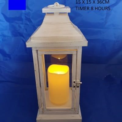 White Metal Sensor Lantern