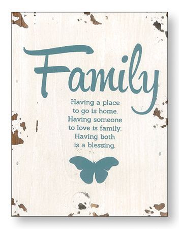 Family Blessing Distressed Wood Plaque Family Blessing Distressed Wood Plaque