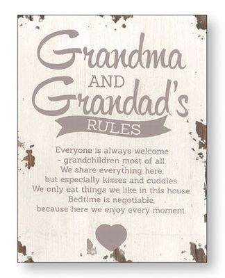 Grandma/Grandad Distressed Wood Plaque