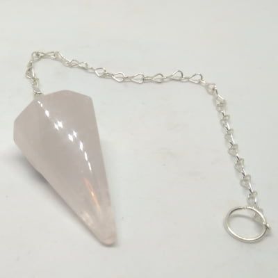 Rose Quartz Pendulum Faceted Rose Quartz Pendulum Faceted