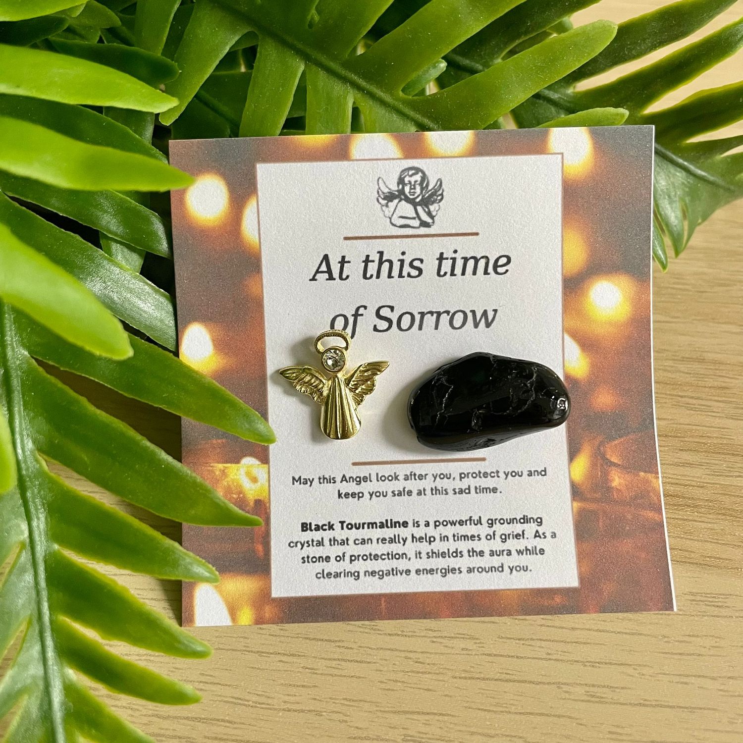 At This Time Of Sorrow Angel Pin & Black Tourmaline At This Time Of Sorrow Angel Pin & Black Tourmaline