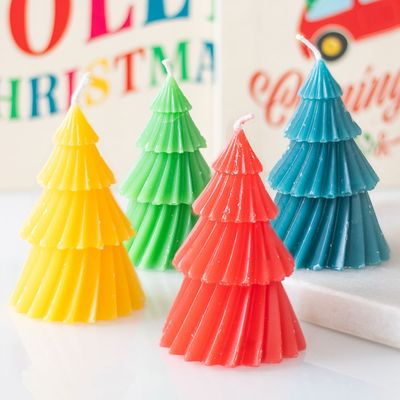 Colourful Christmas Tree Candles