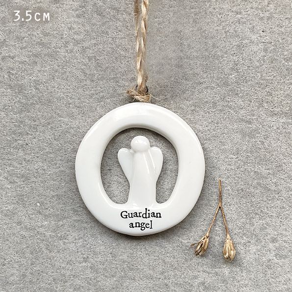 Guardian Angel Cut Out Porcelain Hanger