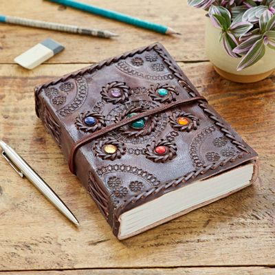Indra Chakra Circle Leather Journal
