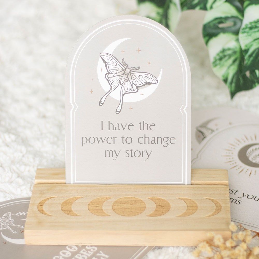 Luna Moth Affirmations Cards and Stand Luna Moth Affirmations Cards and Stand