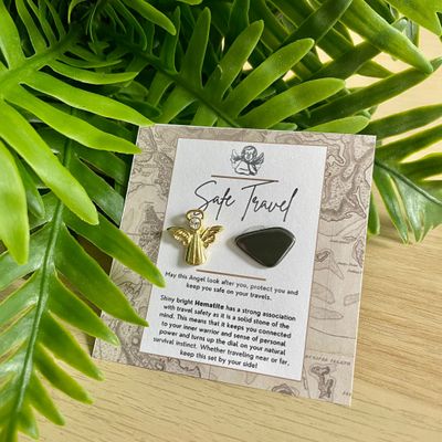 Safe Travels Angel Pin & Hematite