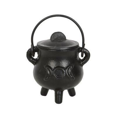 Small Cast Iron Cauldron With Triple Moon