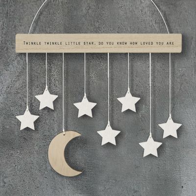Wood Twinkle Hanger Moon And Stars