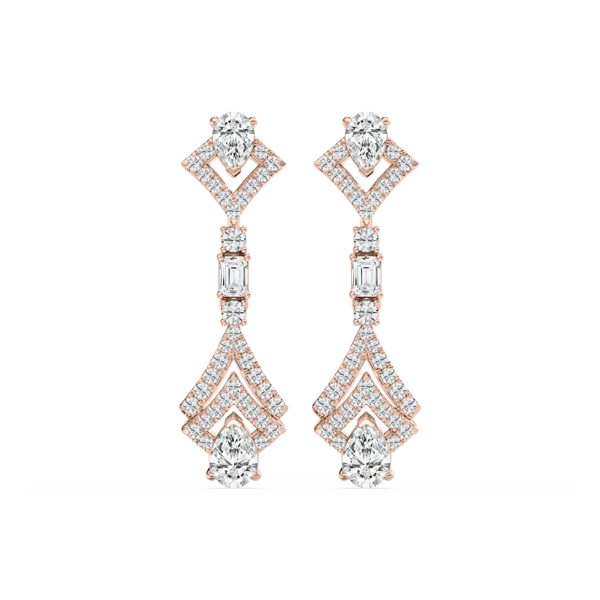 Lab Grown Diamond Dangling Cocktail Earrings