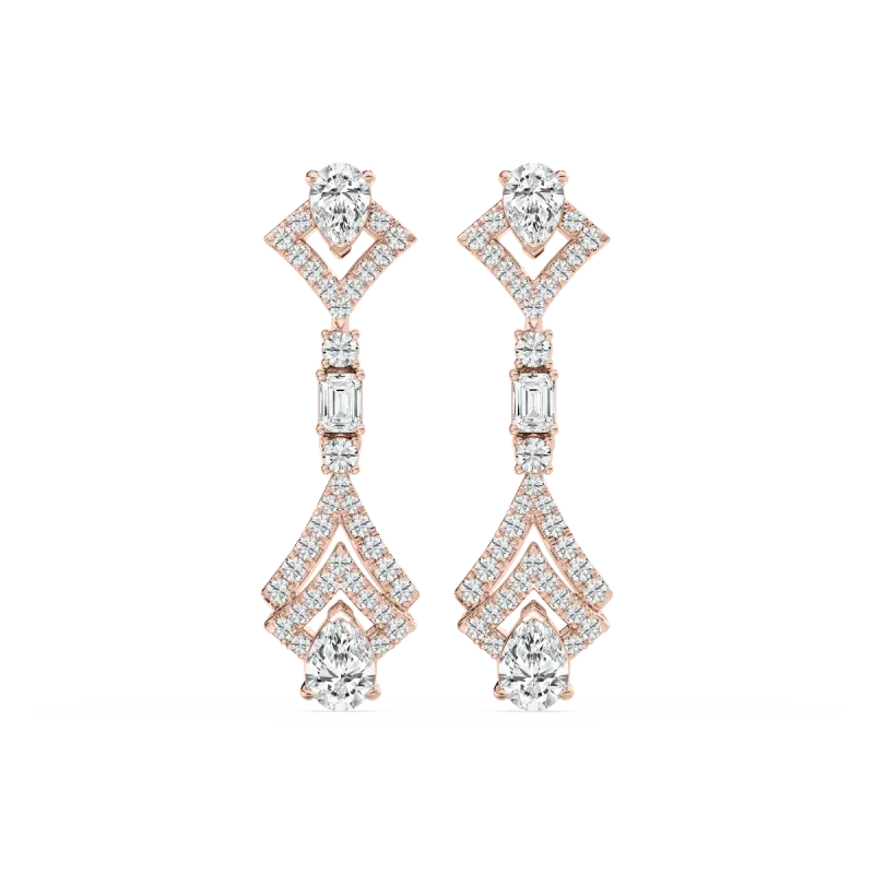Lab Grown Diamond Dangling Cocktail Earrings