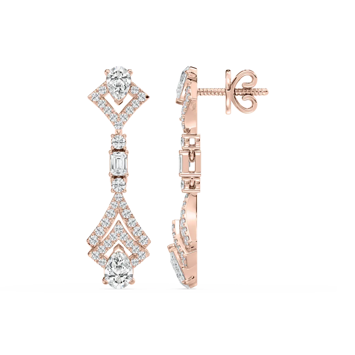 Lab Grown Diamond Dangling Cocktail Earrings