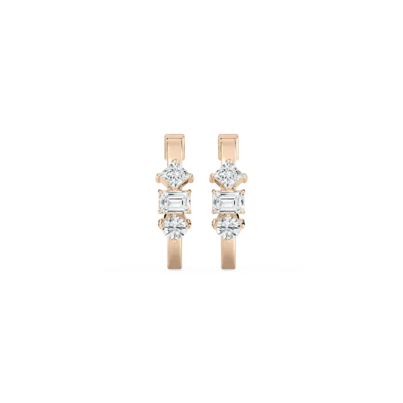 Multi Shape Diamond Fashion Hoop And Balis