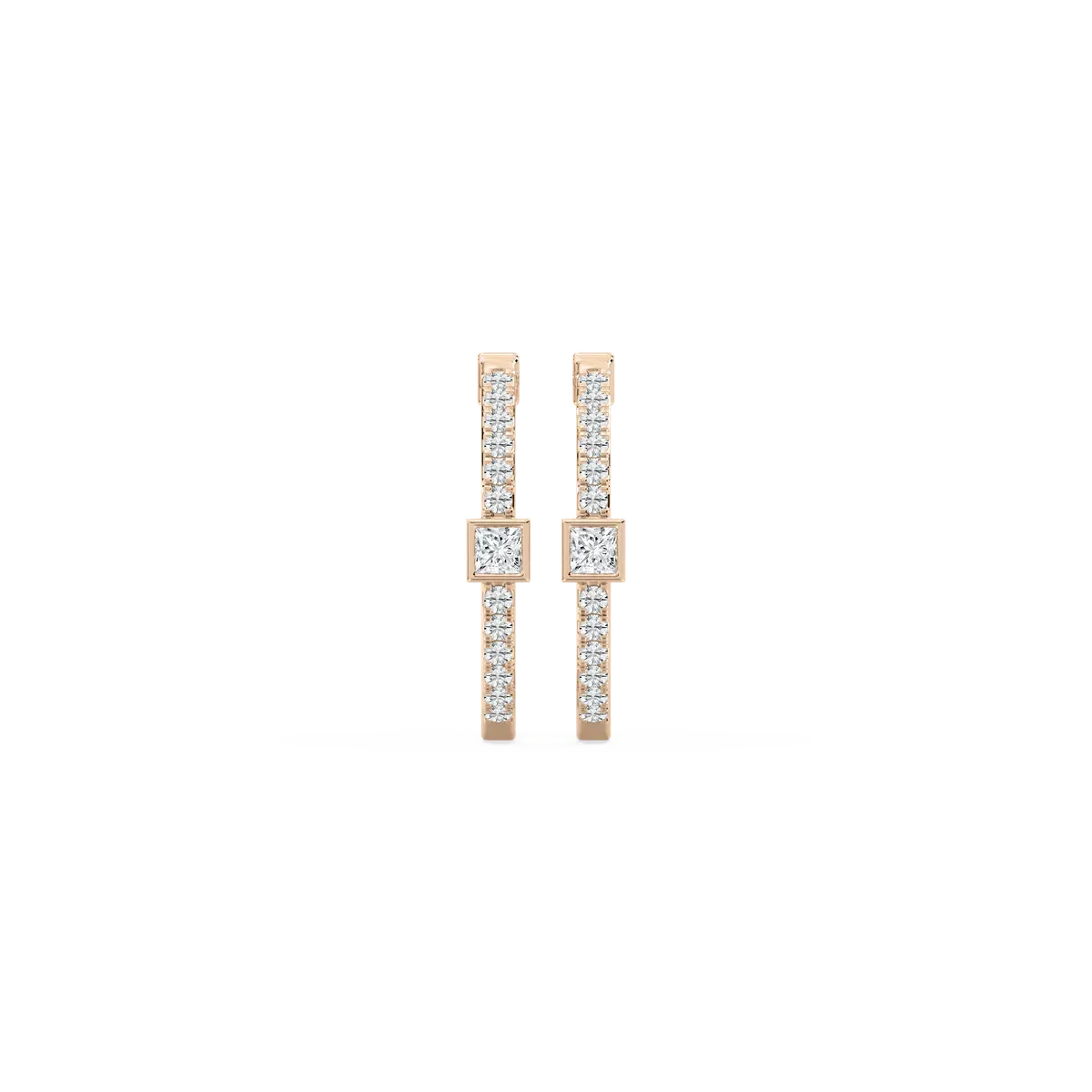 1 Carat Princess And Round Diamond Magnificent Hoop And Balis