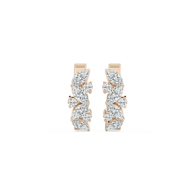 Marquise And Round Diamond Cahya Hoop And Balis