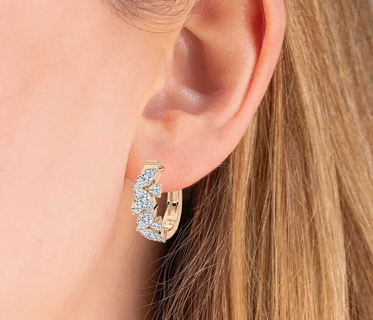 Marquise And Round Diamond Cahya Hoop And Balis