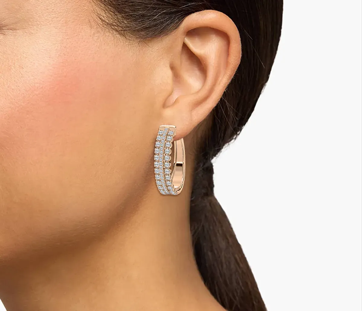 1.50 Carat Round Diamond Azela Hoop And Balis