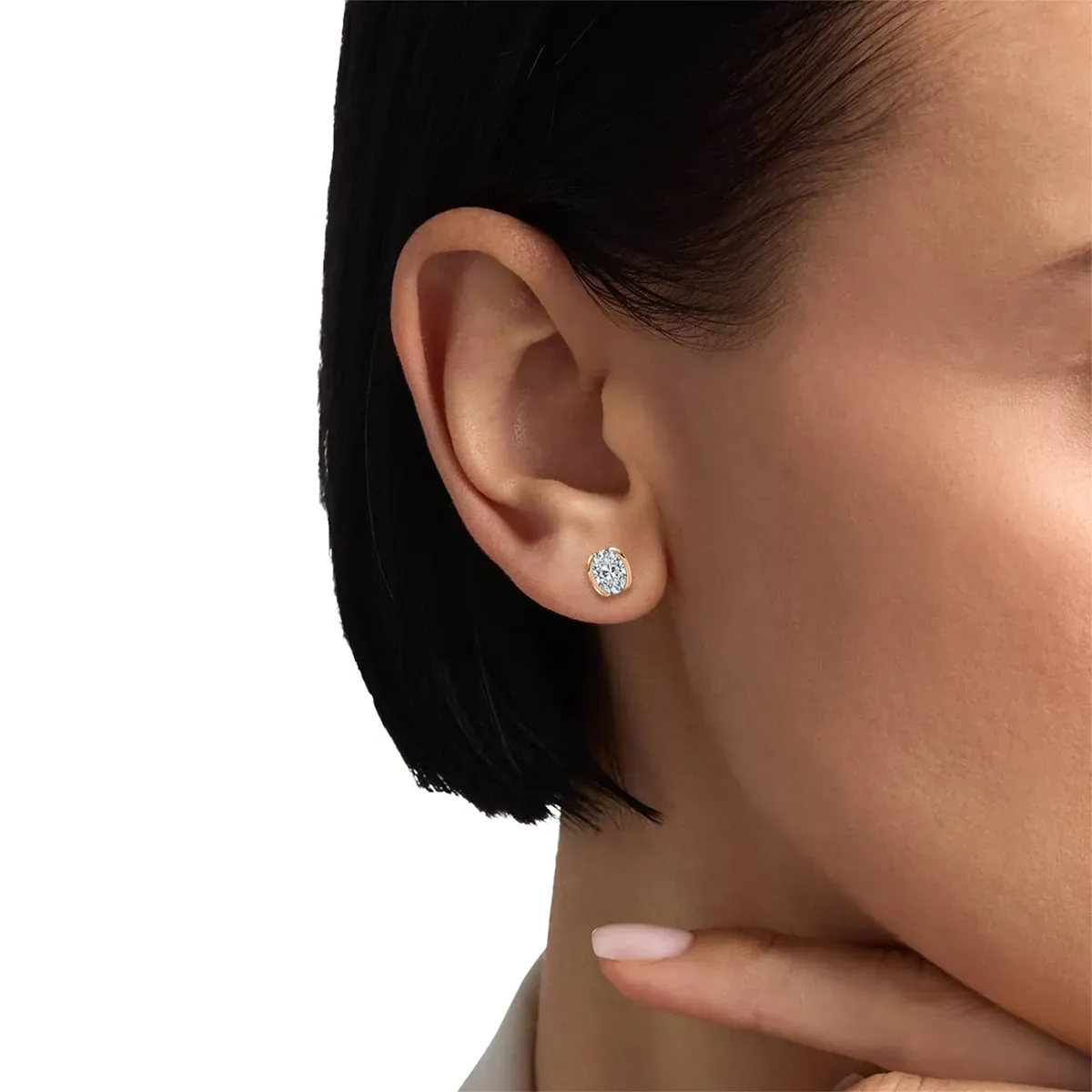 2 Carat Oval Diamond Joviea Stud Earring