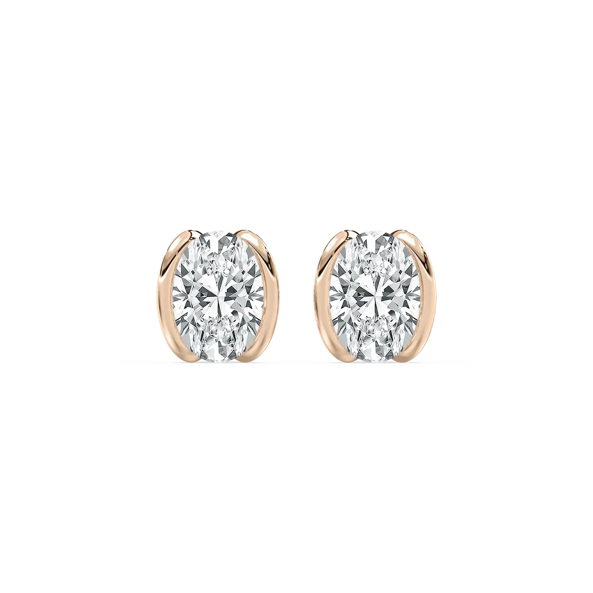 2 Carat Oval Diamond Joviea Stud Earring