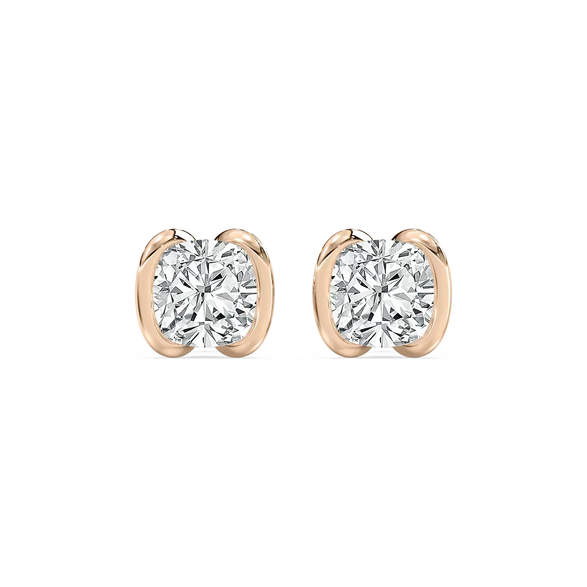 2 Carat Cushion Diamond Zailena Stud Earring
