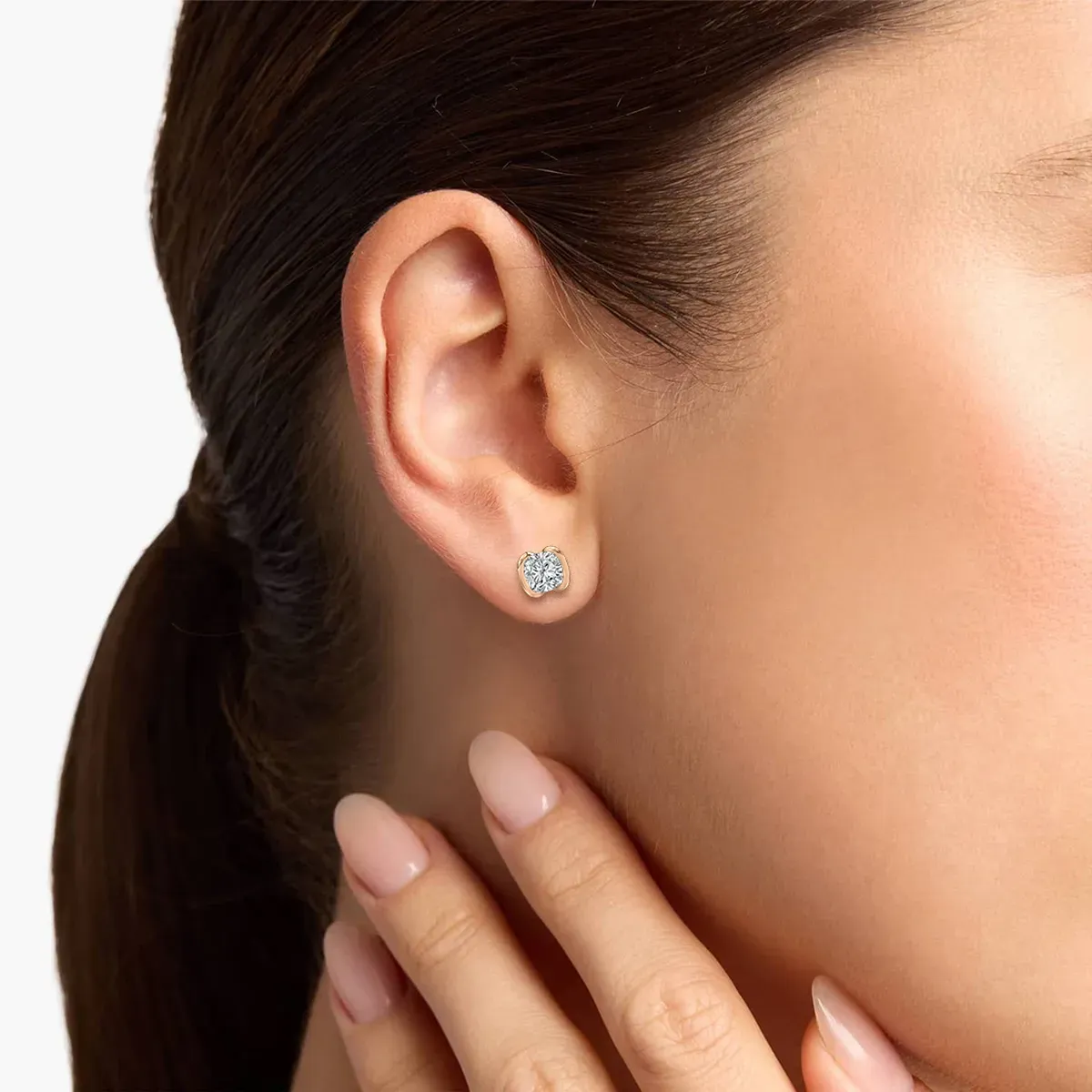 2 Carat Cushion Diamond Zailena Stud Earring