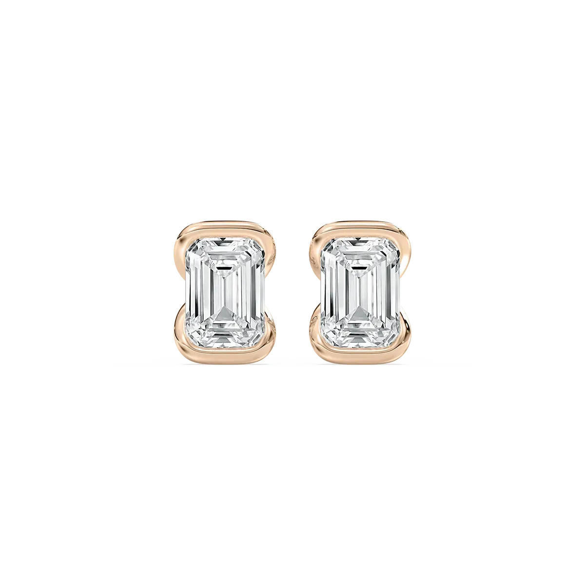 2 Carat Emerald Diamond Sylora Stud Earring