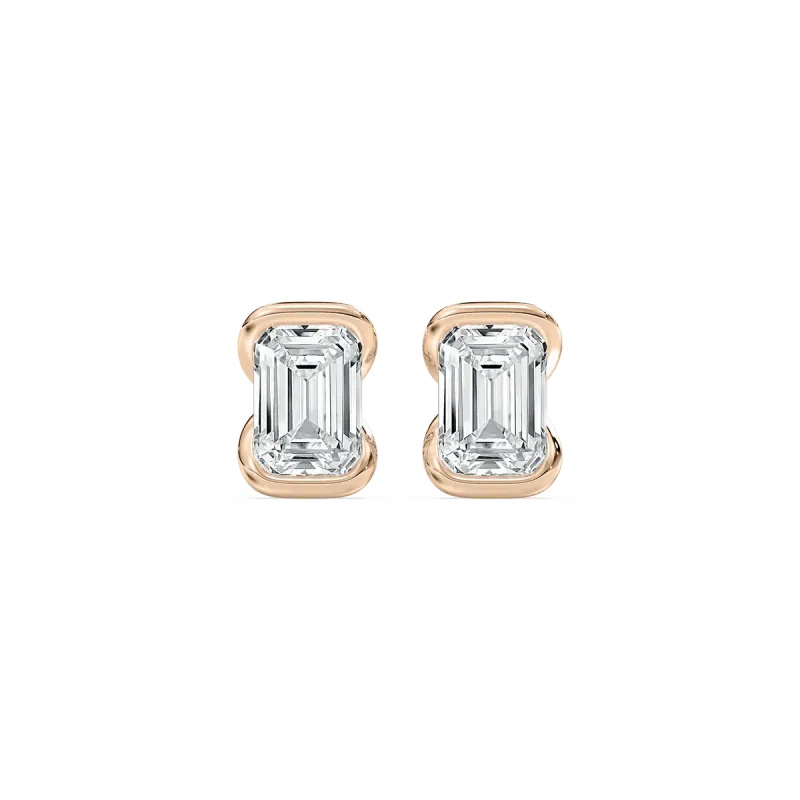 2 Carat Emerald Diamond Sylora Stud Earring