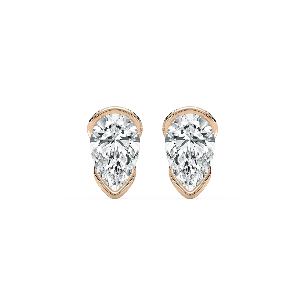 2 Carat Pear Diamond Sunbeam Stud Earring