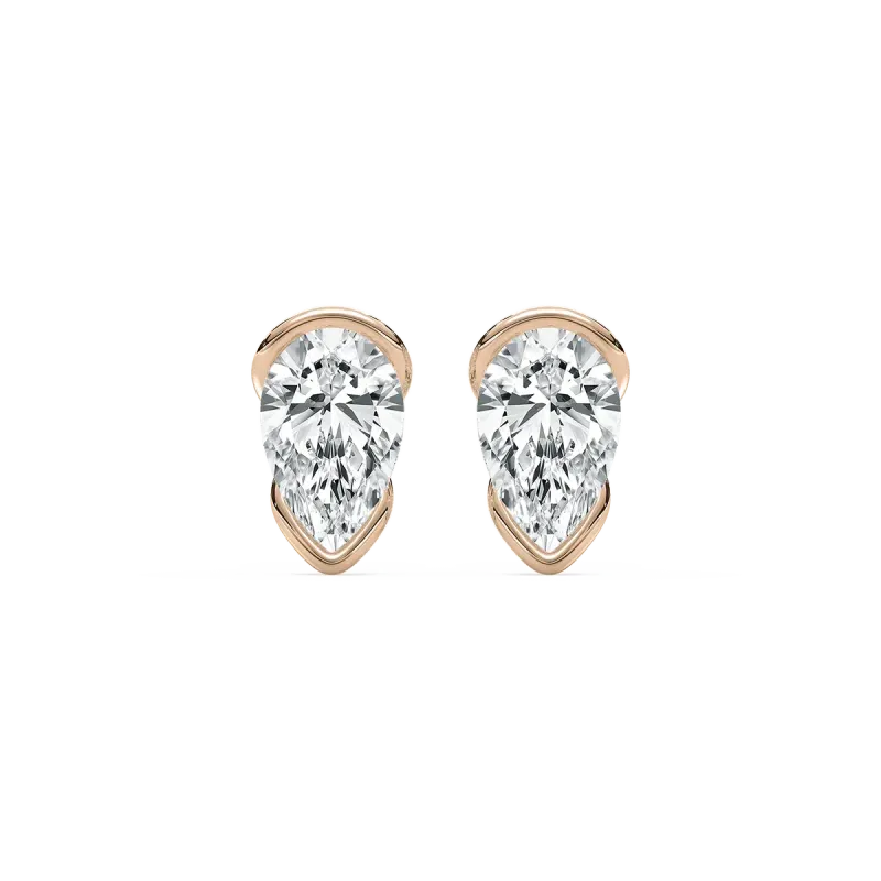 2 Carat Pear Diamond Sunbeam Stud Earring