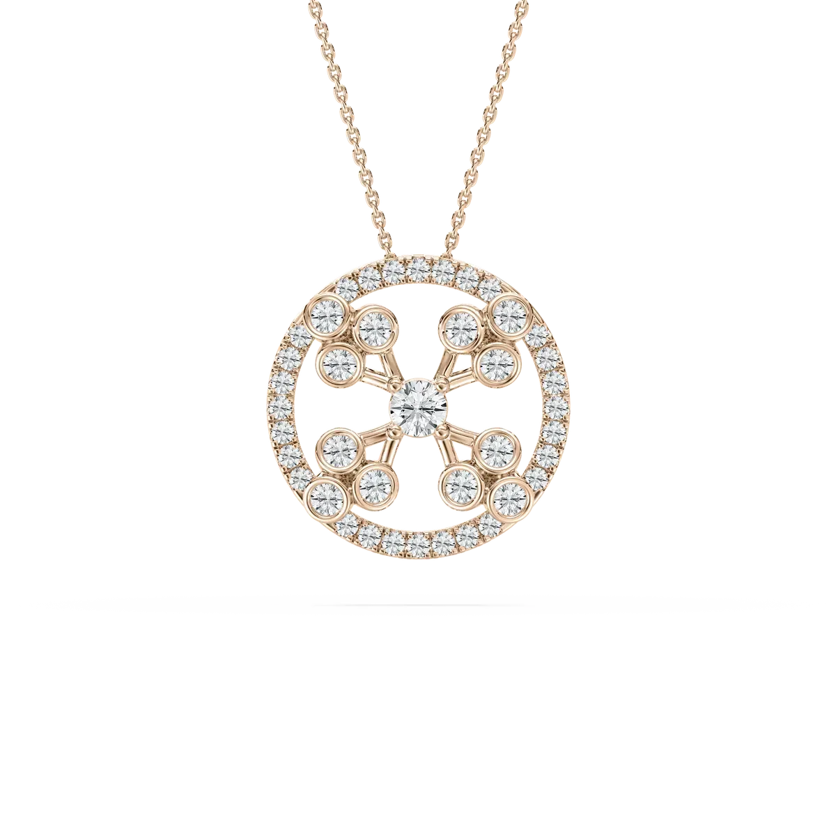 Round Diamond Charmed Fashion Pendant