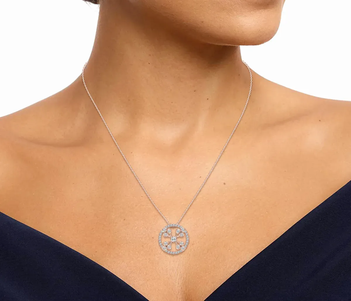 Round Diamond Charmed Fashion Pendant