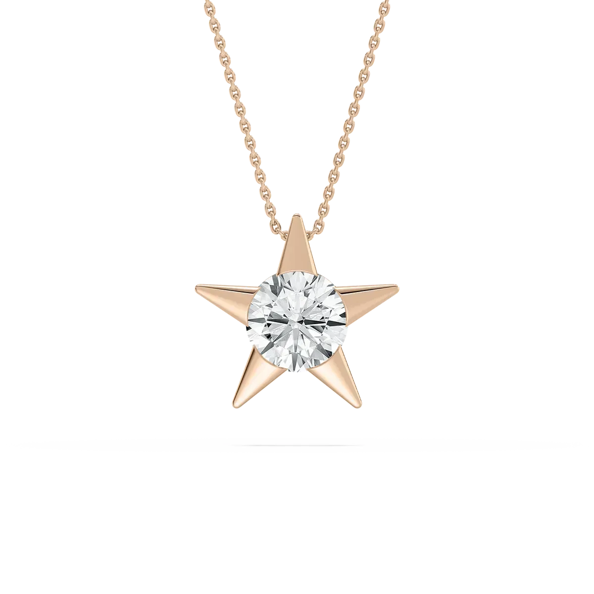 2 Carat Round Diamond Star Solitaire Pendant