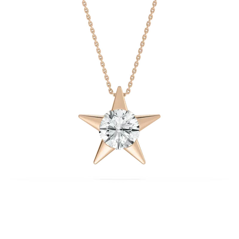2 Carat Round Diamond Star Solitaire Pendant
