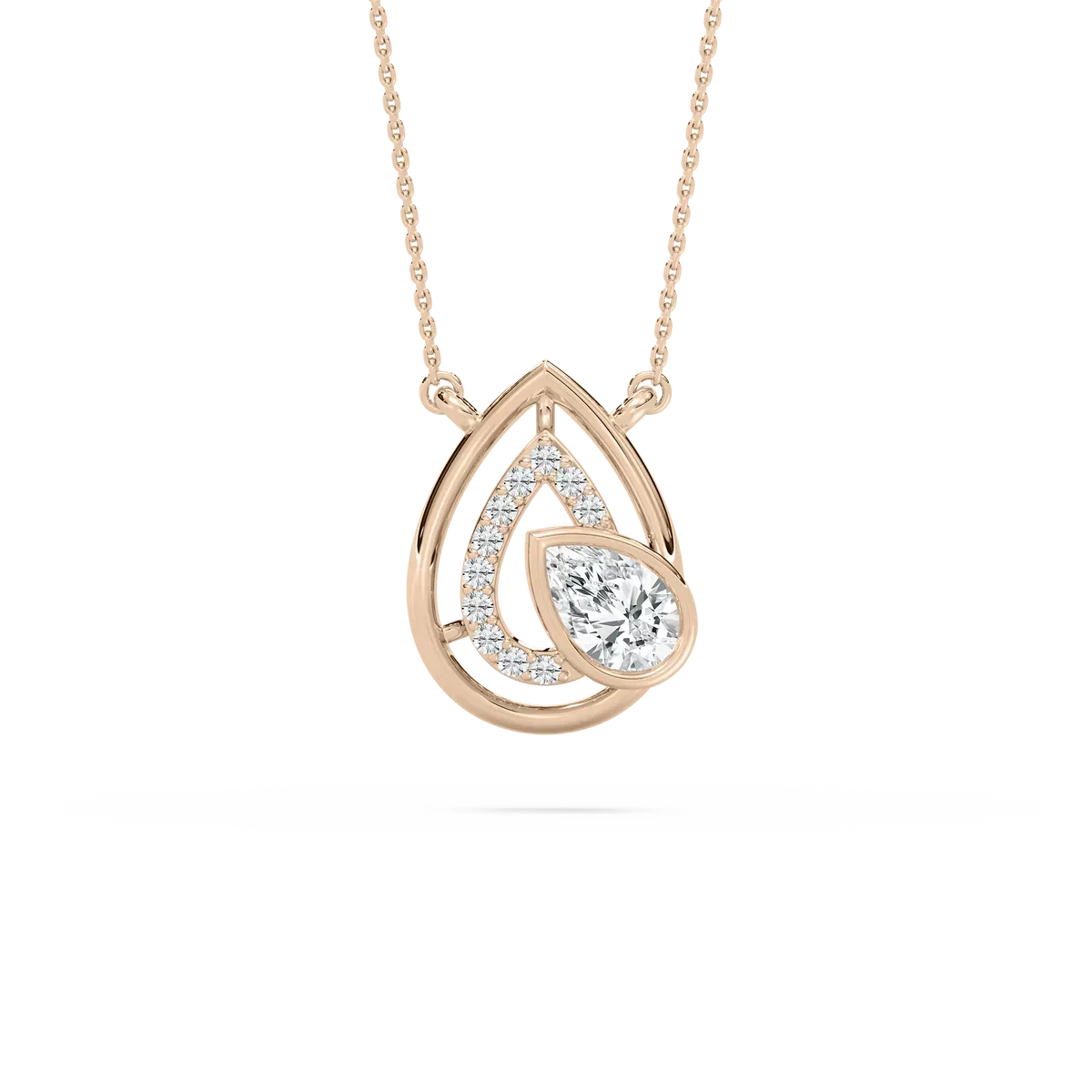 1 Carat Pear Diamond Ornate Lace Fashion Pendant