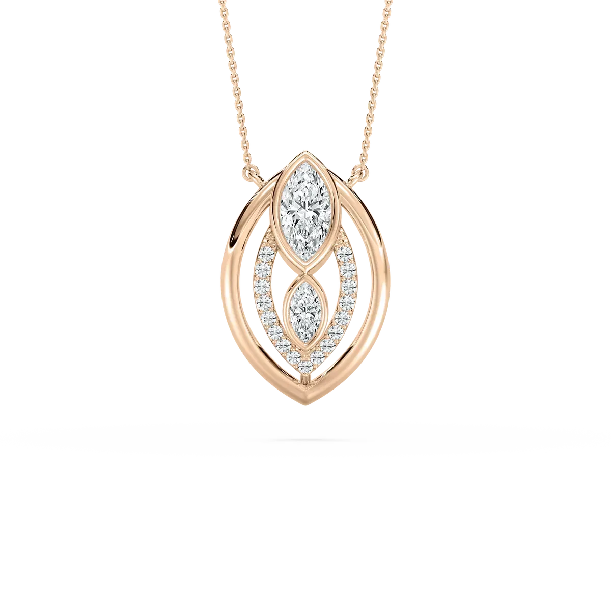 Marquise And Round Diamond Ammonite Fashion Pendant