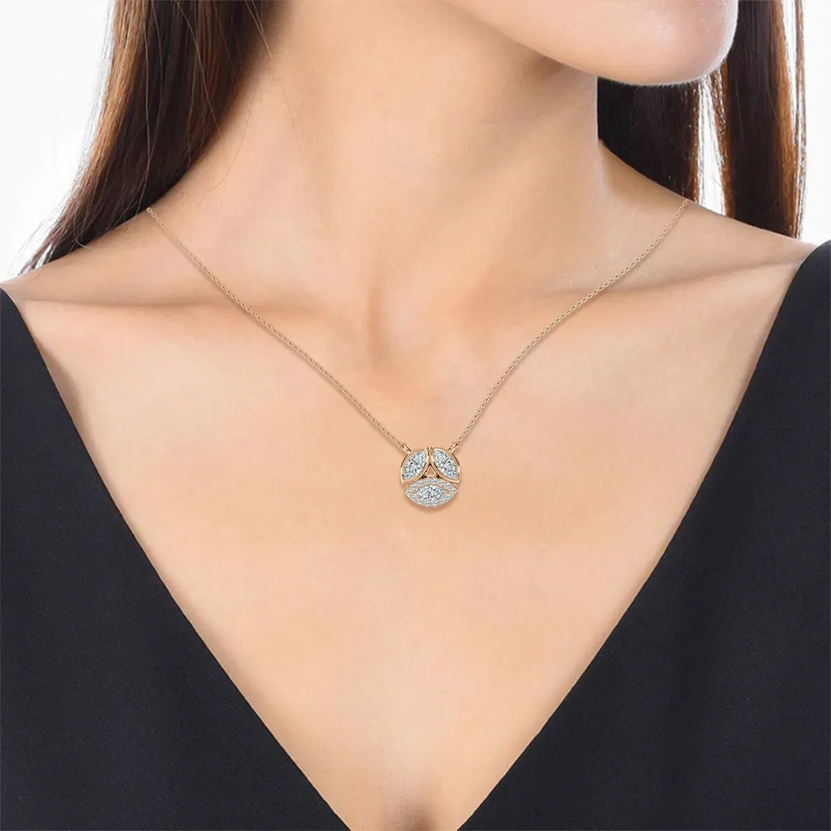 Marquise And Round Diamond Eternal Fashion Pendant