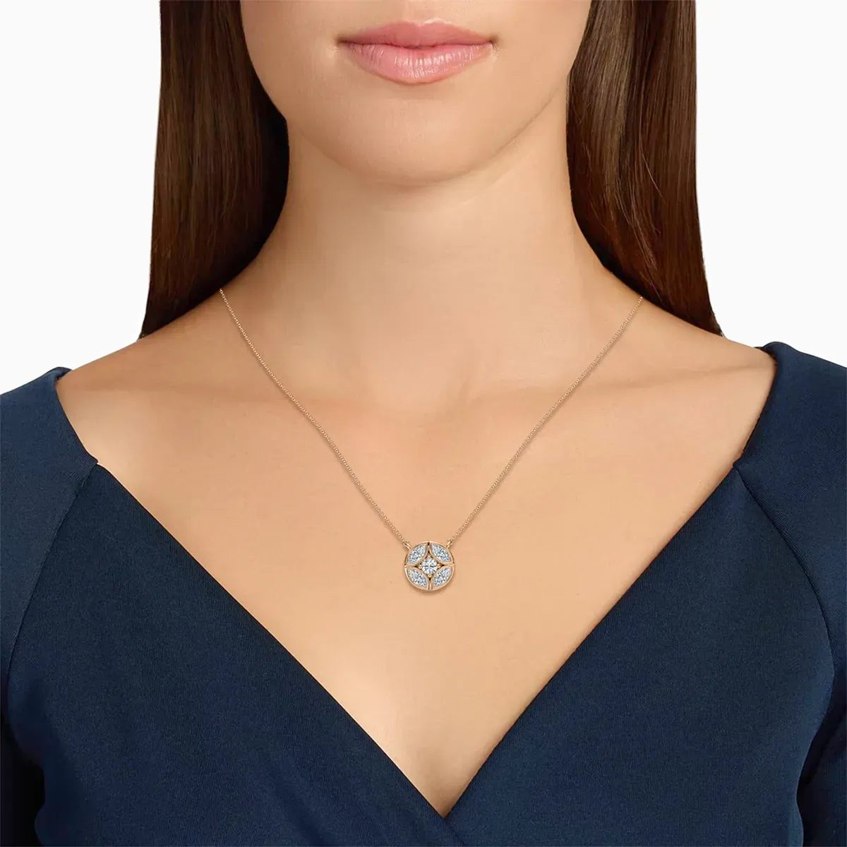 Marquise And Round Diamond Rithanya Fashion Pendant