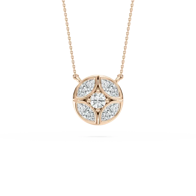 Marquise And Round Diamond Rithanya Fashion Pendant