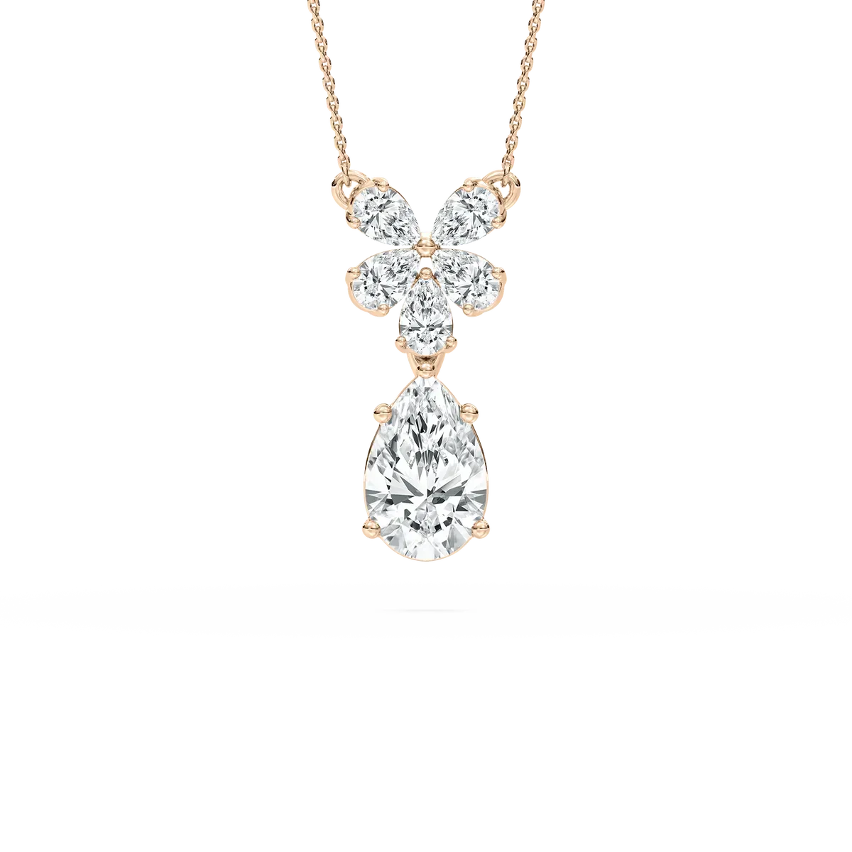 Pear Shape Diamond Pastel Laurel Fashion Pendant