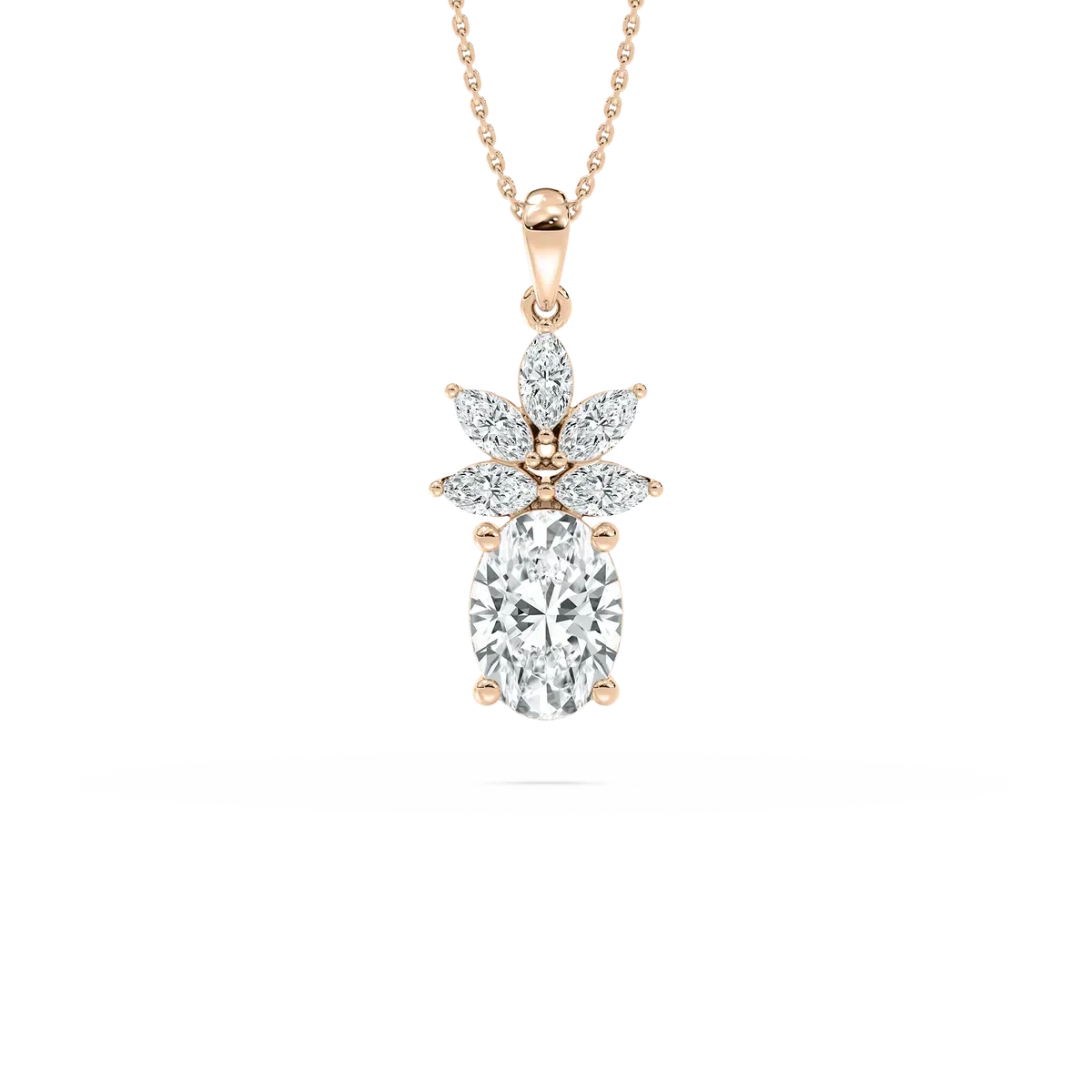 Oval And Marquise Diamond Claidio Fashion Pendant