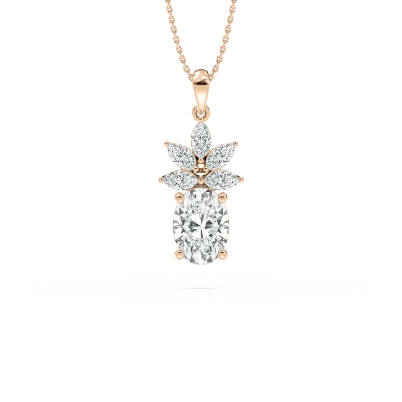 Oval And Marquise Diamond Claidio Fashion Pendant