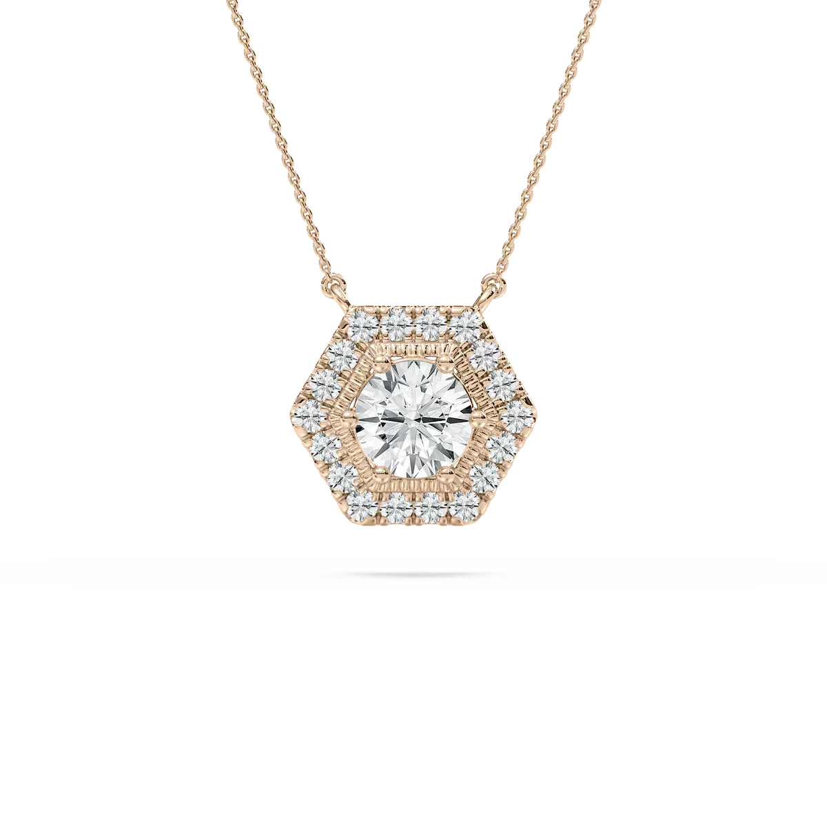 1 Carat Round Diamond Demilune Fashion Pendant