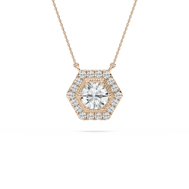 1 Carat Round Diamond Demilune Fashion Pendant