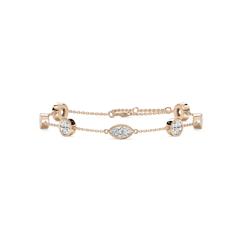 Marquise And Round Diamond Buenos Fashion Bracelet