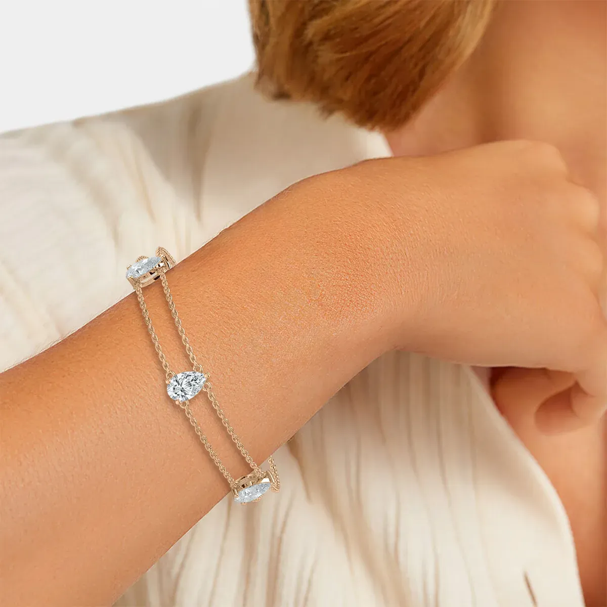 3 Carat Pear Diamond Prague Fashion Bracelet