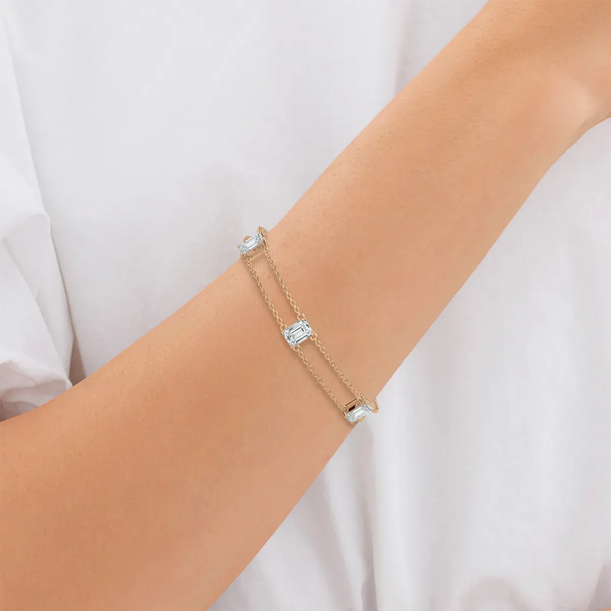 3 Carat Emerald Diamond Madeliene Fashion Bracelet