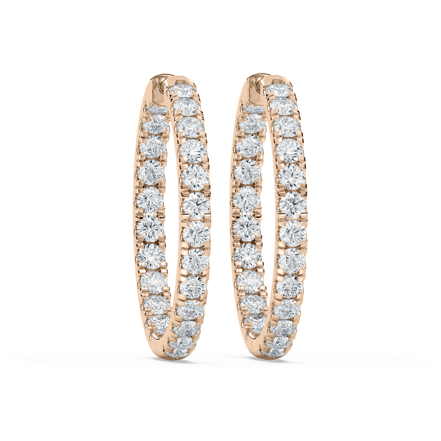 Round Diamond Hoop Earrings