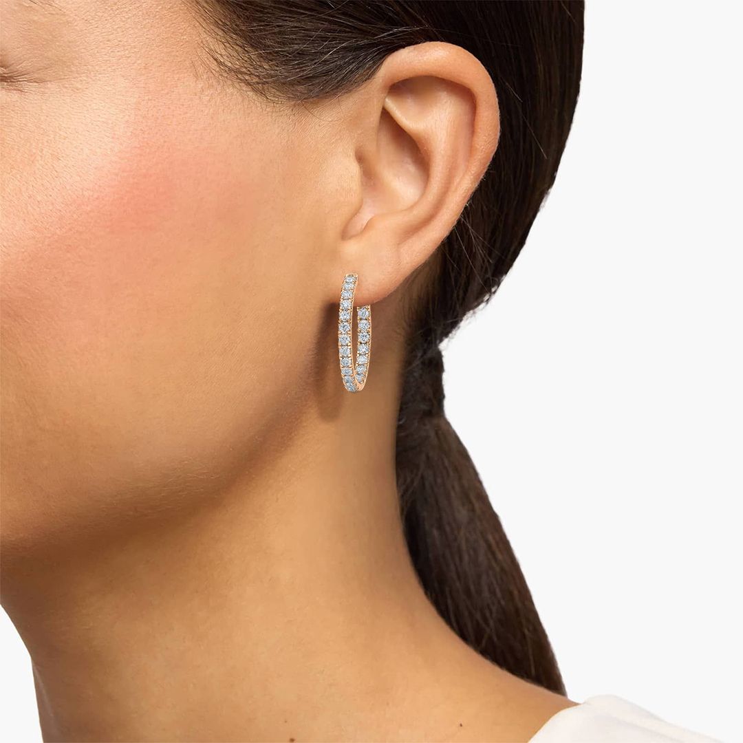 Round Diamond Hoop Earrings