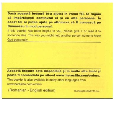 Have you heard of the Four Spiritual Laws? - Romanian/English